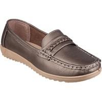 fleet foster thames womens loafers casual shoes in silver