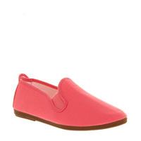 flossy elastic pump bright pink canvas