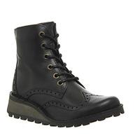 Fly London Marl Lace Up Boot BLACK LEATHER