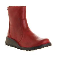Fly London Masi Low Wedge Ankle boots RED RUG
