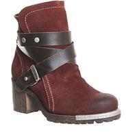 fly london lok strap ankle boot wine dark brown oil suede rug