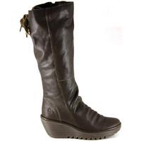 fly london yust mousse womens high boots in green