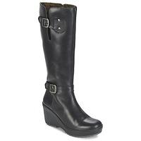 fly london mlea womens high boots in black