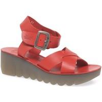 fly london yeri womens casual wedge heel sandals womens sandals in red