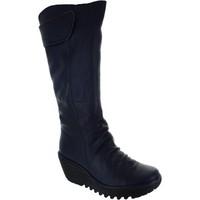 fly london yulo womens high boots in blue