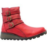 fly london myso womens low ankle boots in red