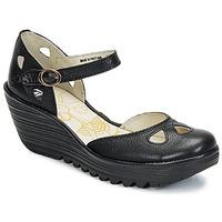 fly london yuna womens court shoes in black