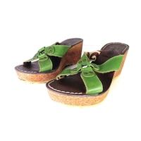 fly london size 7 green leather sandals