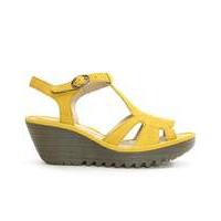 Fly London Leather T Bar Wedge Sandal