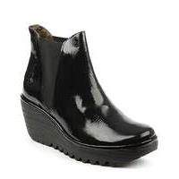 Fly London Black Patent Ankle Boot