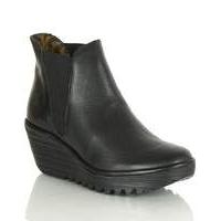 fly london black wedge ankle boot