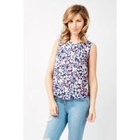 floral zip back lotus vest