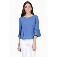 FLUTED SLEEVE CREPE TOP