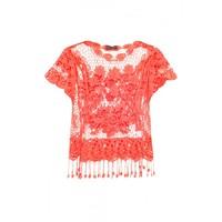 flower tassel crochet top