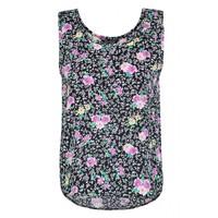 FLORAL RAYON CROP TOP