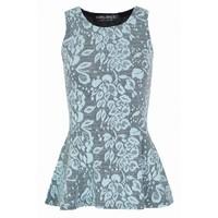 FLORAL JACQUARD PEPLUM