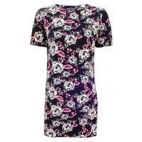 FLORAL CREPE T-SHIRT DRESS