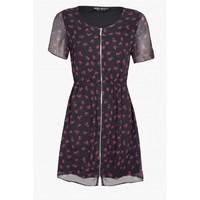 FLORAL ZIP FRONT TEA DRESS