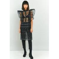 fleamadonna bandana sheer ruffle sleeve dress black