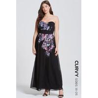 floral placement bandeau maxi dress