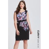 floral placement bodycon dress