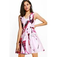 Floral Print Shift Dress - pink