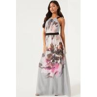 floral placement printed maxi dress