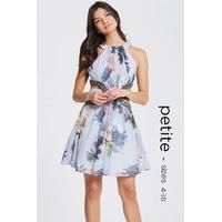 Floral Print Cut Out Prom Dress