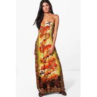 Floral Print Maxi Drerss - yellow