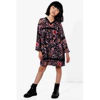 Floral Boho Dress - black