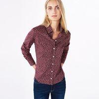 flower stretch broadcloth shirt purple fig