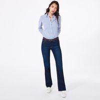 Flared Denim Jeans - Dark Blue