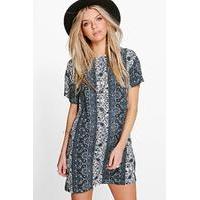 Floral Shift Dress - blue