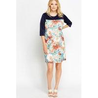 Floral Contrast Panel Dress