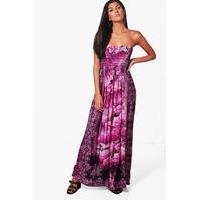 Floral Print Maxi Drerss - purple