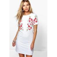 Floral Printed Shift Dress - white