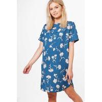 Floral Shift Dress - blue