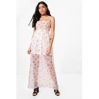 Floral Sleeved Woven Maxi Dress - white