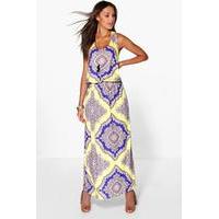 Flora Neon Paisley Twist Back Maxi Dress - multi