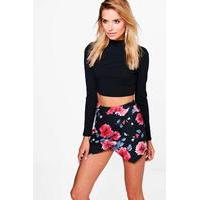 floral print skort black