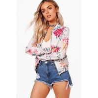 Floral Print Bomber - multi