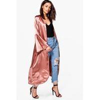 Flare Sleeve Satin Duster - rose