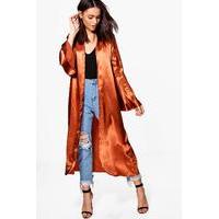 Flare Sleeve Satin Duster - copper