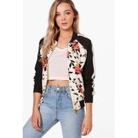 Floral Print Bomber Jacket - multi