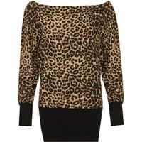 Florence Leopard Batwing Top - Brown