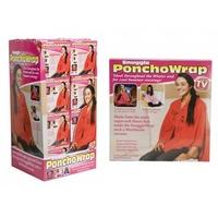 Fleece Poncho In Colour Box - 4 Assorted Styles.