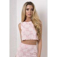 Floral Daisy Crop Top in Pink