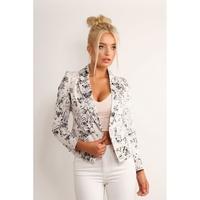 Floral Monochrome Fitted Blazer