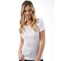 fluid womens ribbed t shirt white