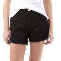 Fluid Womens Twill Frayed Hem Shorts Black